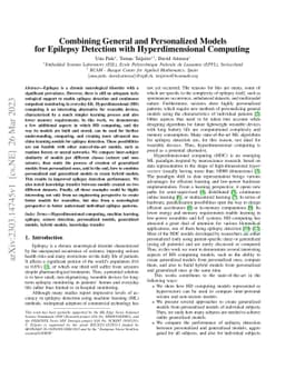 Combining General and Personalized Models for Epilepsy Detection with
  Hyperdimensional Computing