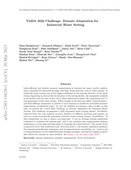 VisDA 2022 Challenge: Domain Adaptation for Industrial Waste Sorting