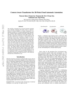 Context-Aware Transformer for 3D Point Cloud Automatic Annotation