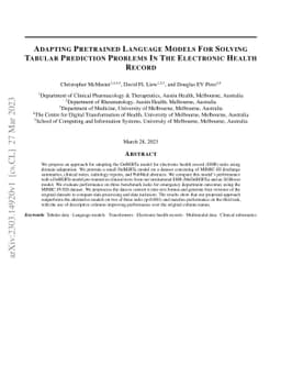 Adapting Pretrained Language Models for Solving Tabular Prediction
  Problems in the Electronic Health Record