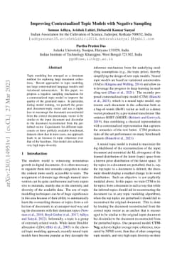 Improving Contextualized Topic Models with Negative Sampling