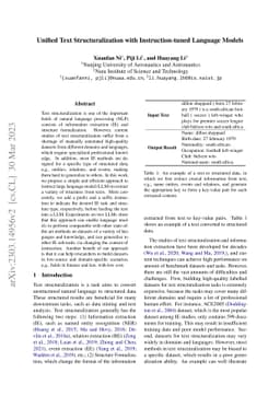 Unified Text Structuralization with Instruction-tuned Language Models