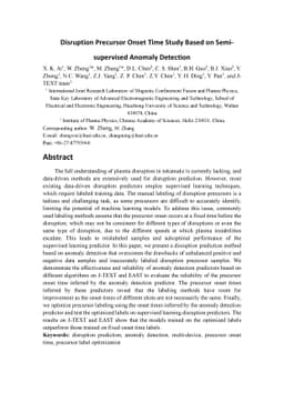 Disruption Precursor Onset Time Study Based on Semi-supervised Anomaly
  Detection