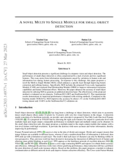 A novel Multi to Single Module for small object detection