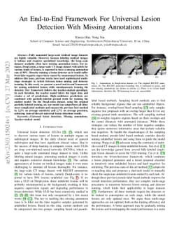 An End-to-End Framework For Universal Lesion Detection With Missing
  Annotations