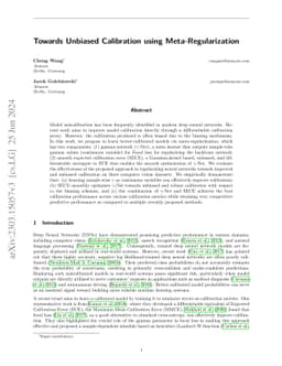 Towards Unbiased Calibration using Meta-Regularization