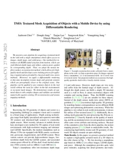 TMO: Textured Mesh Acquisition of Objects with a Mobile Device by using
  Differentiable Rendering