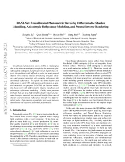 DANI-Net: Uncalibrated Photometric Stereo by Differentiable Shadow
  Handling, Anisotropic Reflectance Modeling, and Neural Inverse Rendering