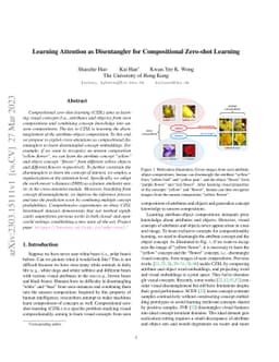 Learning Attention as Disentangler for Compositional Zero-shot Learning