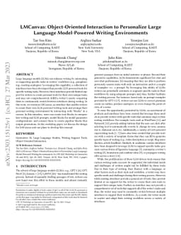 LMCanvas: Object-Oriented Interaction to Personalize Large Language
  Model-Powered Writing Environments