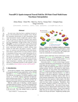 NeuralPCI: Spatio-temporal Neural Field for 3D Point Cloud Multi-frame
  Non-linear Interpolation