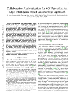Collaborative Authentication for 6G Networks: An Edge Intelligence based
  Autonomous Approach