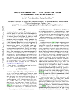 Personalized Federated Learning on Long-Tailed Data via Adversarial
  Feature Augmentation
