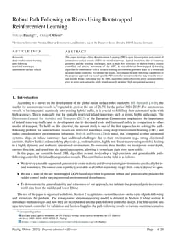 Robust Path Following on Rivers Using Bootstrapped Reinforcement
  Learning