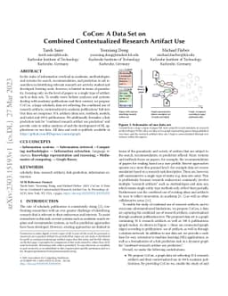 CoCon: A Data Set on Combined Contextualized Research Artifact Use