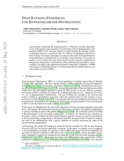 Deep Ranking Ensembles for Hyperparameter Optimization