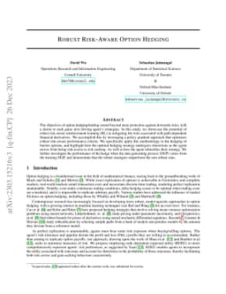 Robust Risk-Aware Option Hedging