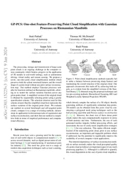 GP-PCS: One-shot Feature-Preserving Point Cloud Simplification with
  Gaussian Processes on Riemannian Manifolds