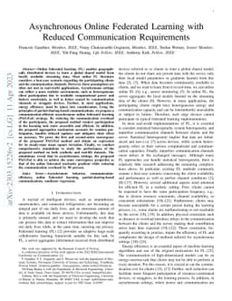 Asynchronous Online Federated Learning with Reduced Communication
  Requirements