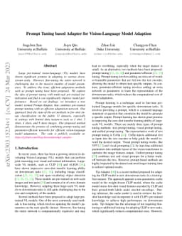 Prompt Tuning based Adapter for Vision-Language Model Adaption