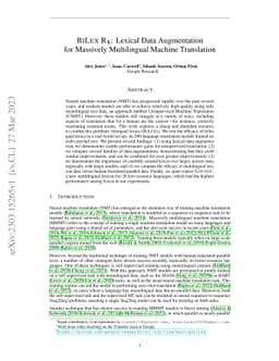 Bilex Rx: Lexical Data Augmentation for Massively Multilingual Machine
  Translation