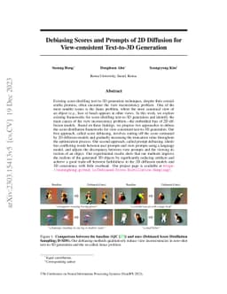 Debiasing Scores and Prompts of 2D Diffusion for View-consistent
  Text-to-3D Generation