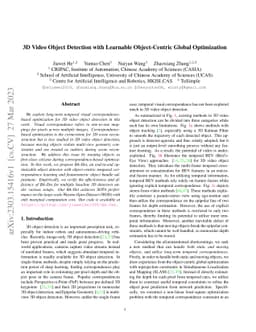 3D Video Object Detection with Learnable Object-Centric Global
  Optimization
