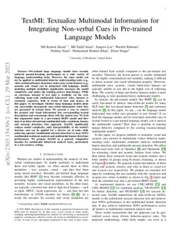 TextMI: Textualize Multimodal Information for Integrating Non-verbal
  Cues in Pre-trained Language Models