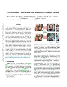 Anti-DreamBooth: Protecting users from personalized text-to-image
  synthesis