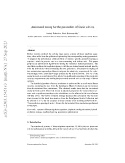 Automated tuning for the parameters of linear solvers