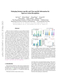 Enlarging Instance-specific and Class-specific Information for Open-set
  Action Recognition