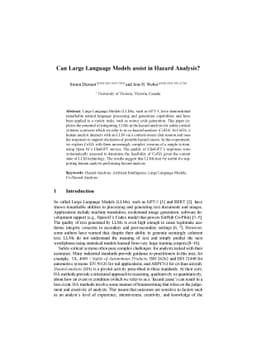 Can Large Language Models assist in Hazard Analysis?