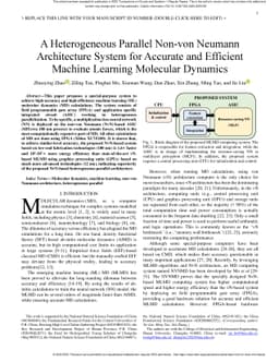 A Heterogeneous Parallel Non-von Neumann Architecture System for
  Accurate and Efficient Machine Learning Molecular Dynamics