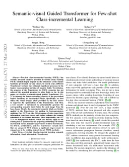 Semantic-visual Guided Transformer for Few-shot Class-incremental
  Learning