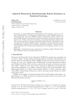 Adjusted Wasserstein Distributionally Robust Estimator in Statistical
  Learning