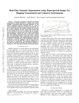Real-Time Semantic Segmentation using Hyperspectral Images for Mapping
  Unstructured and Unknown Environments