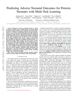 Predicting Adverse Neonatal Outcomes for Preterm Neonates with
  Multi-Task Learning