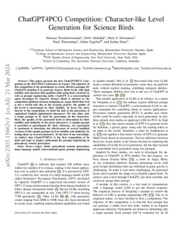 ChatGPT4PCG Competition: Character-like Level Generation for Science
  Birds