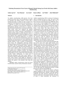 Predicting Thermoelectric Power Factor of Bismuth Telluride During Laser
  Powder Bed Fusion Additive Manufacturing