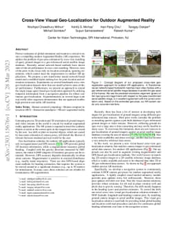Cross-View Visual Geo-Localization for Outdoor Augmented Reality