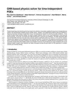 GNN-based physics solver for time-independent PDEs