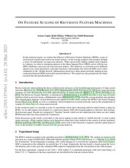 On Feature Scaling of Recursive Feature Machines