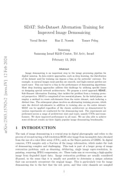 SDAT: Sub-Dataset Alternation Training for Improved Image Demosaicing