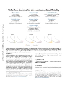 TicTacToes: Assessing Toe Movements as an Input Modality