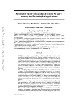 Automated wildlife image classification: An active learning tool for
  ecological applications