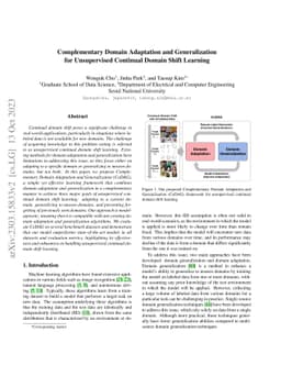 Complementary Domain Adaptation and Generalization for Unsupervised
  Continual Domain Shift Learning