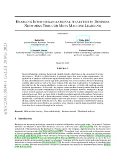 Enabling Inter-organizational Analytics in Business Networks Through
  Meta Machine Learning