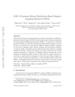 GAS: A Gaussian Mixture Distribution-Based Adaptive Sampling Method for
  PINNs