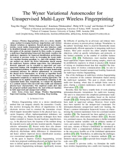 The Wyner Variational Autoencoder for Unsupervised Multi-Layer Wireless
  Fingerprinting