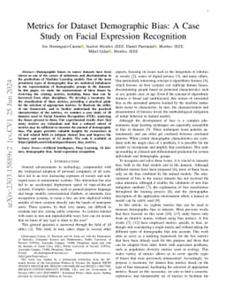 Metrics for Dataset Demographic Bias: A Case Study on Facial Expression
  Recognition